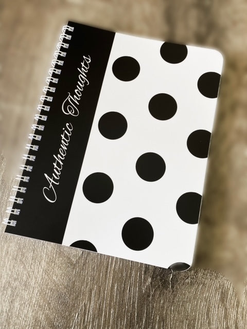 "Authentic Thoughts" Polka Dot Notebook